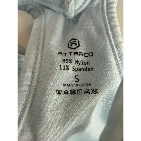 Attraco Light Blue Racerback Tank Top Built In Bra Activewear Women's S Small - Picture 4 of 8